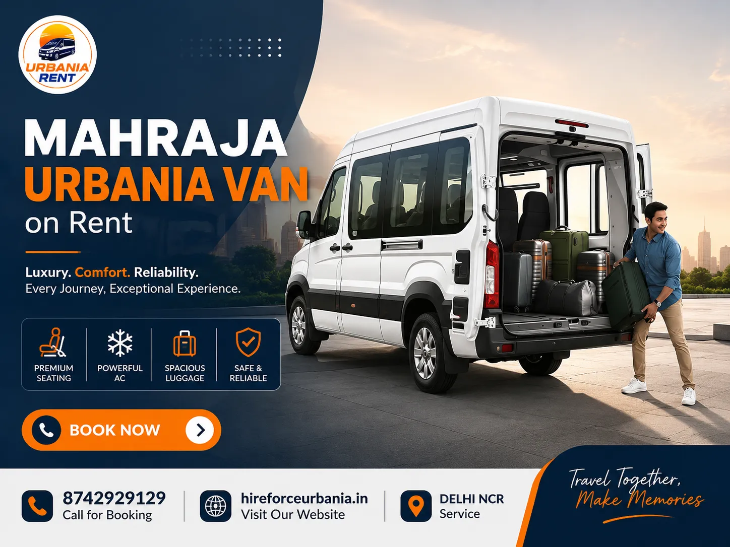 Book 9 Seater Maharaja Urbania in Delhi